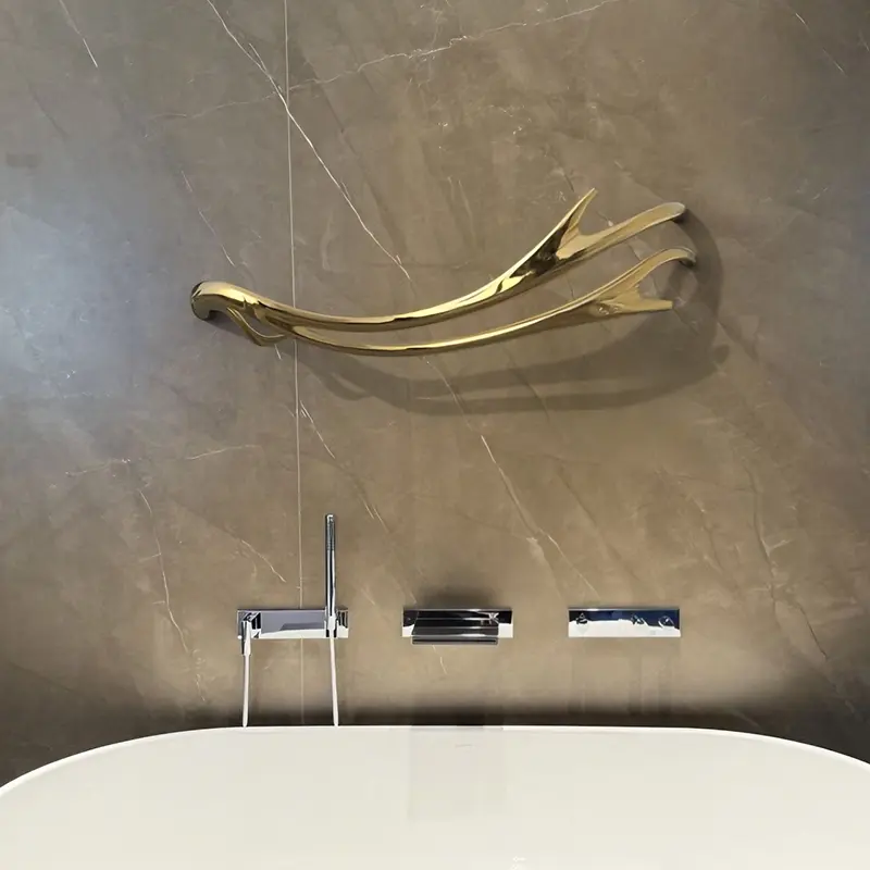 Electric Heated Towel Warmer Golden Antlers